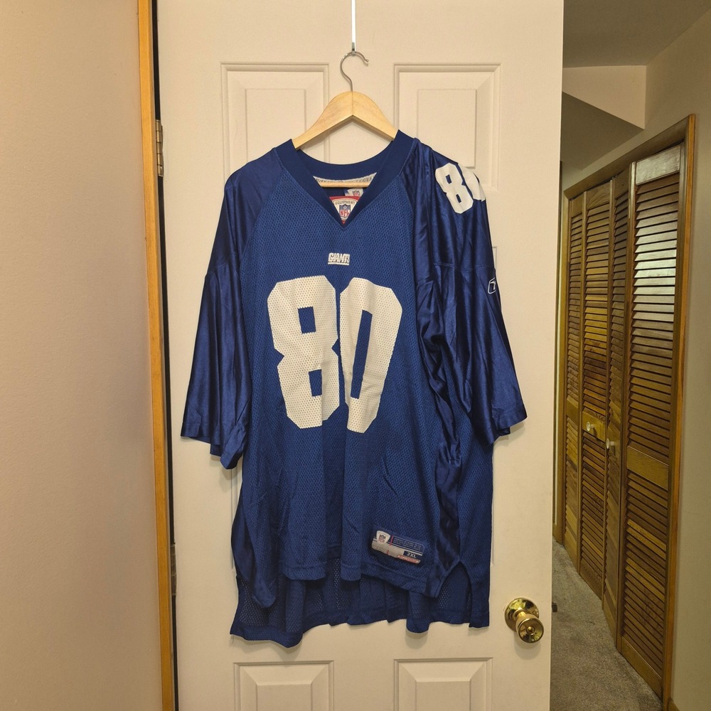Reebok New York Giants Jeremy Shockey 80 NFL Equipment Jersey Blue Mens 2XL